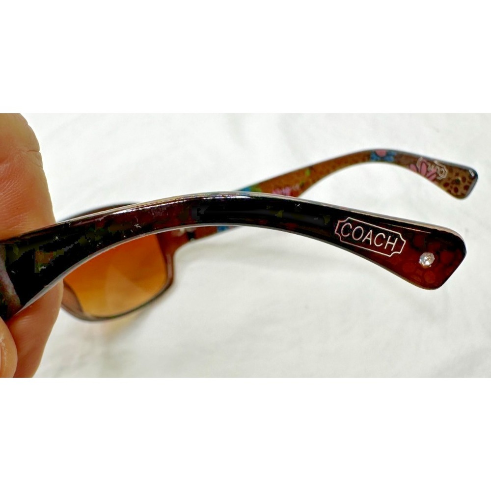 Coach Sunglasses Peony W604 Floral Brown Gradient C Logo 60 18 135 - Picture 8 of 14